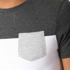 Coupon ✔️ Tee 👚 Shirt Poche 191 Gris Anthracite Blanc de LBO 😀 -France LBO Soldes Boutique lbo 103137 FAB SHALBO 191 20181015T154449 03