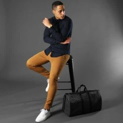 Nouveau 😀 Chemise Manches Longues Slim Fit 293 Bleu Marine de LBO ❤️ -France LBO Soldes Boutique lbo 112276 FAB SHALBO 293 TPDT 20210113T113031 06