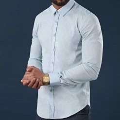 Top 10 🌟 Chemise Manches Longues Slim Fit 294 Bleu Clair de LBO ⌛ -France LBO Soldes Boutique lbo 112277 FAB SHALBO 294 20200319T150242 06