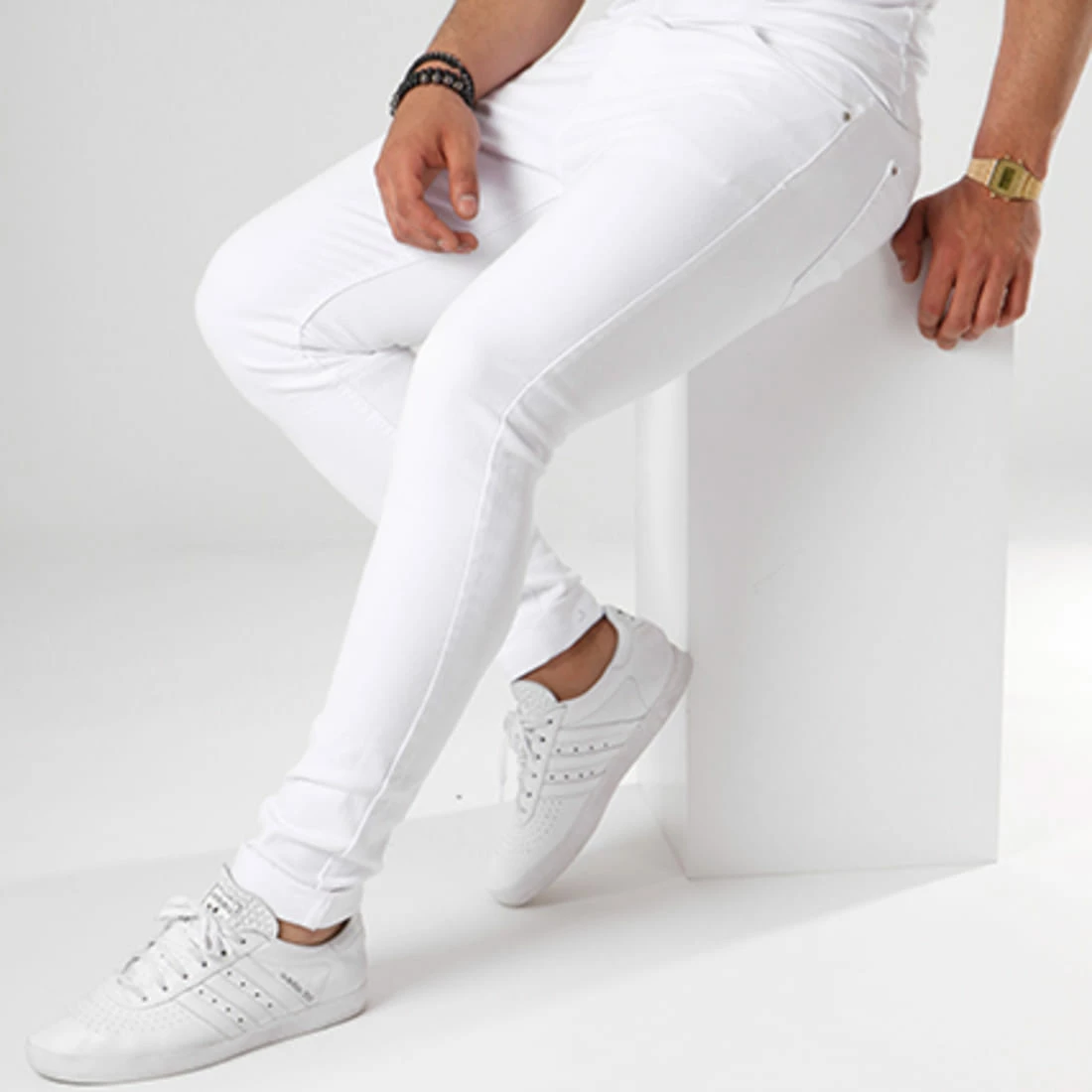 Bon marché 🎉 Jean Skinny LC-B-1 Blanc de LBO 🌟 4 Bon marché 🎉 Jean Skinny LC-B-1 Blanc de LBO 🌟 – Image 2