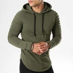 Le moins cher 😍 Sweat Capuche Oversize 407 Vert Kaki de LBO 👏