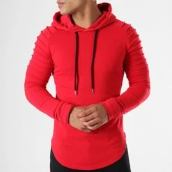 Remise 😉 Sweat Capuche Oversize 410 Rouge de LBO 👏