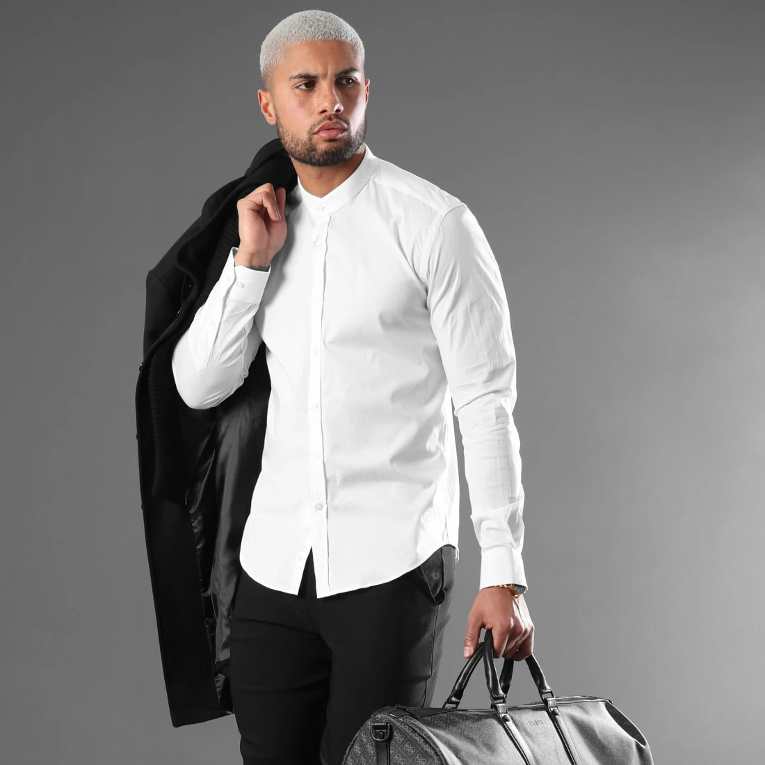 De gros 🥰 Chemise Manches Longues Col Mao Slim Fit 404 Blanc de LBO 🧨 8 De gros 🥰 Chemise Manches Longues Col Mao Slim Fit 404 Blanc de LBO 🧨 – Image 6
