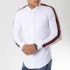 Meilleur prix 👏 Chemise Manches Longues Avec Bandes Slim Fit 461 Blanc de LBO ✔️ -France LBO Soldes Boutique lbo 141841 FAB SHALBO 461 20190419T140816 01