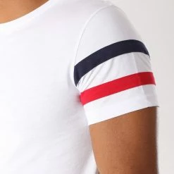 Acheter ❤️ Tee 👚 Shirt Oversize Avec Bandes Tricolore 471 Blanc de LBO ⭐ -France LBO Soldes Boutique lbo 146787 FAB SHALBO 471 20180903T165442 03