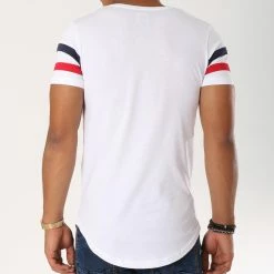 Acheter ❤️ Tee 👚 Shirt Oversize Avec Bandes Tricolore 471 Blanc de LBO ⭐ -France LBO Soldes Boutique lbo 146787 FAB SHALBO 471 20180903T165445 05
