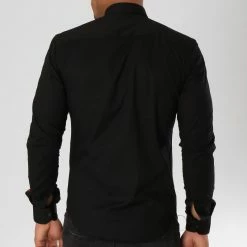 Sortie 👏 Chemise Manches Longues Avec Bandes Slim Fit 543 Noir de LBO 👏 -France LBO Soldes Boutique lbo 155896 FAB SHALBO 543 20181026T165334 05