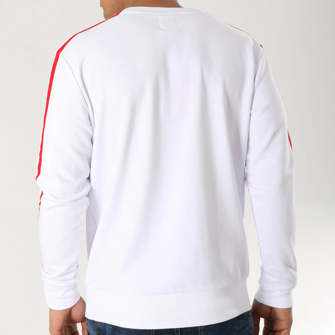 De gros ⌛ Sweat Crewneck Avec Bandes Bleu Blanc Rouge 580 Blanc de LBO ✨ 5 De gros ⌛ Sweat Crewneck Avec Bandes Bleu Blanc Rouge 580 Blanc de LBO ✨ – Image 3