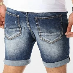 Meilleure vente ❤️ Short Jean Avec Dechirures LB054-B1 Bleu Brut de LBO 🥰 -France LBO Soldes Boutique lbo 164506 FAB LBO LB054 B1 BRUT DESTR 20190305T140623 05