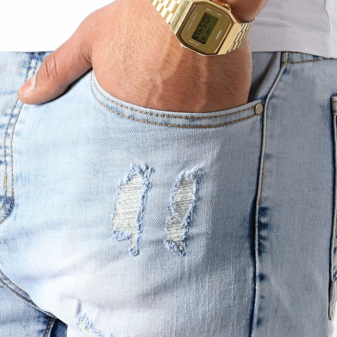 Acheter 🔥 Short Jean Avec Dechirures LB054-B5 Bleu Clair de LBO 🧨 4 Acheter 🔥 Short Jean Avec Dechirures LB054-B5 Bleu Clair de LBO 🧨 – Image 2