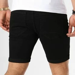 Meilleure vente 💯 Short Jean Avec Dechirures LB054-B7 Noir de LBO 🎉 -France LBO Soldes Boutique lbo 165415 FAB LBO LB054 B7 BLACK DESTR 20190415T085219 05