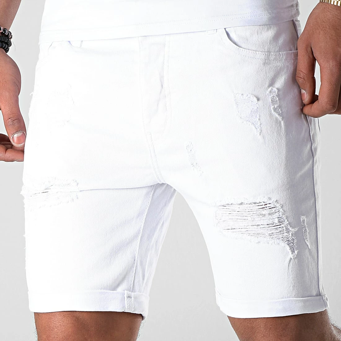 Acheter đ„ Short Jean Avec Dechirures LB054-B09 Blanc de LBO â 3 Acheter đ„ Short Jean Avec Dechirures LB054-B09 Blanc de LBO â