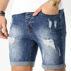 Les meilleures critiques de ⌛ Short Jean Avec Dechirures LB054-B11 Bleu Medium de LBO 🛒