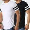 Bon marché 🛒 Lot de 2 Tee 👕 Shirts Oversize Avec Bandes 718 Noir Et Blanc de LBO 🎁 -France LBO Soldes Boutique lbo 173224 FAB SHALBO 718 20190327T164009 01