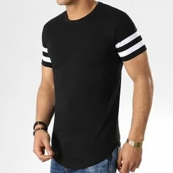 Bon marché 🛒 Lot de 2 Tee 👕 Shirts Oversize Avec Bandes 718 Noir Et Blanc de LBO 🎁 -France LBO Soldes Boutique lbo 173224 FAB SHALBO 718 20190327T164014 05