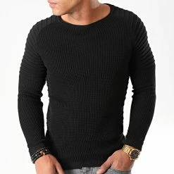 Coupon 🎁 Pull Avec Empiecement Uni JUM-09 Noir de LBO 🧨 -France LBO Soldes Boutique lbo 180515 FAB LBO 1006 JUM 09 20190919T114226 04