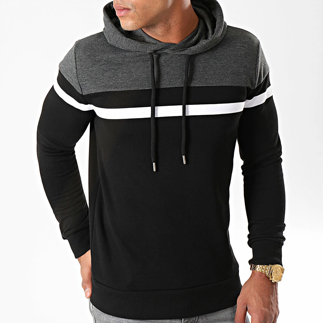 Grosses soldes 🤩 Sweat Capuche Slim Fit Tricolore 813 Anthracite Blanc Noir de LBO ⭐ 3 Grosses soldes 🤩 Sweat Capuche Slim Fit Tricolore 813 Anthracite Blanc Noir de LBO ⭐