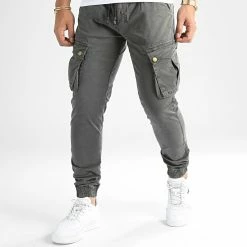 Bon marché 👍 Pantalon Cargo Skinny Jumbo Gris Anthracite de LBO ❤️