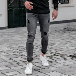 Le moins cher 🎁 Jean Skinny Avec Déchirures 72148-U3 Gris Foncé Denim de LBO ❤️ -France LBO Soldes Boutique lbo 203016 FAB LBO 72148 U3 GREYDENIM 20210108T151813 05