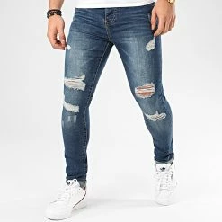 Nouveau 🛒 Jean Skinny Avec Déchirures 72176-2 Bleu Denim de LBO 🧨