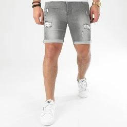Acheter 😉 Short Jean Avec Dechirures LB054-B52 Gris de LBO 😉 -France LBO Soldes Boutique lbo 204812 FAB LBO LB054 B52 LIGHTGREY DESTR 20191217T151914 03