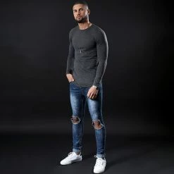 Budget 👍 Lot De 2 Tee 👚 Shirts Oversize Manches Longues Unis 961 Gris Anthracite Et Noir de LBO ✨ -France LBO Soldes Boutique lbo 205172 FAB SHALBO 961 20200106T112655 05