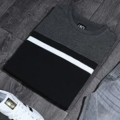 Budget ❤️ Sweat Crewneck Slim Fit Tricolore 959 Anthracite Blanc Noir de LBO 😍 -France LBO Soldes Boutique lbo 206336 FAB SHALBO 959 20191227T090548 06