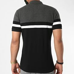 Meilleur prix 🧨 Polo Manches Courtes Piqué Tricolore 1047 Noir Anthracite Blanc de LBO 🔥 -France LBO Soldes Boutique lbo 219536 FAB SHALBO 1047 20200619T153925 04