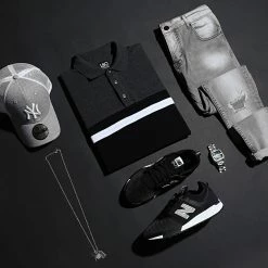 Meilleur prix 🧨 Polo Manches Courtes Piqué Tricolore 1047 Noir Anthracite Blanc de LBO 🔥 -France LBO Soldes Boutique lbo 219536 FAB SHALBO 1047 20200622T145339 05