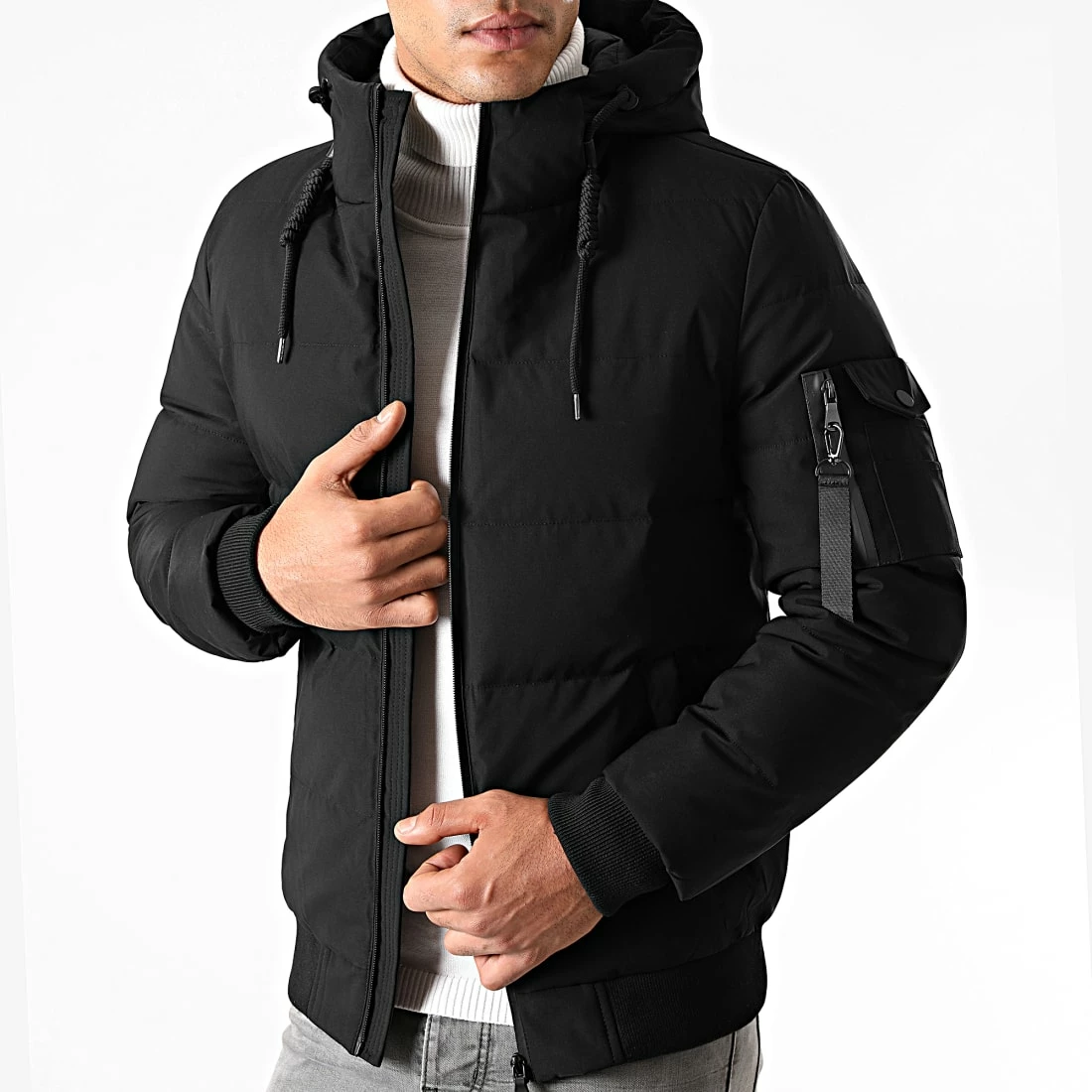 Promo 🎉 Doudoune Capuche Poche Bomber Noir de LBO 👏 4 Promo 🎉 Doudoune Capuche Poche Bomber Noir de LBO 👏 – Image 2