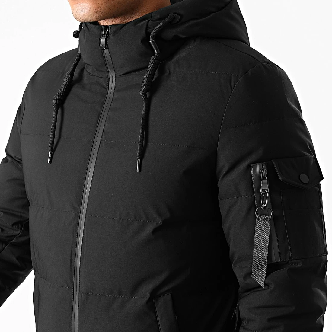 Promo 🎉 Doudoune Capuche Poche Bomber Noir de LBO 👏 5 Promo 🎉 Doudoune Capuche Poche Bomber Noir de LBO 👏 – Image 3