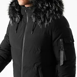 Sortie 🛒 Doudoune Capuche Poche Bomber Avec Fourrure Noir Melange de LBO 🧨 -France LBO Soldes Boutique lbo 221067 FAB LBO 1005 BL 26 NOIR NOIRMELANGE 20200929T153709 02
