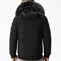 Sortie 🛒 Doudoune Capuche Poche Bomber Avec Fourrure Noir Melange de LBO 🧨 -France LBO Soldes Boutique lbo 221067 FAB LBO 1005 BL 26 NOIR NOIRMELANGE 20200929T153713 04