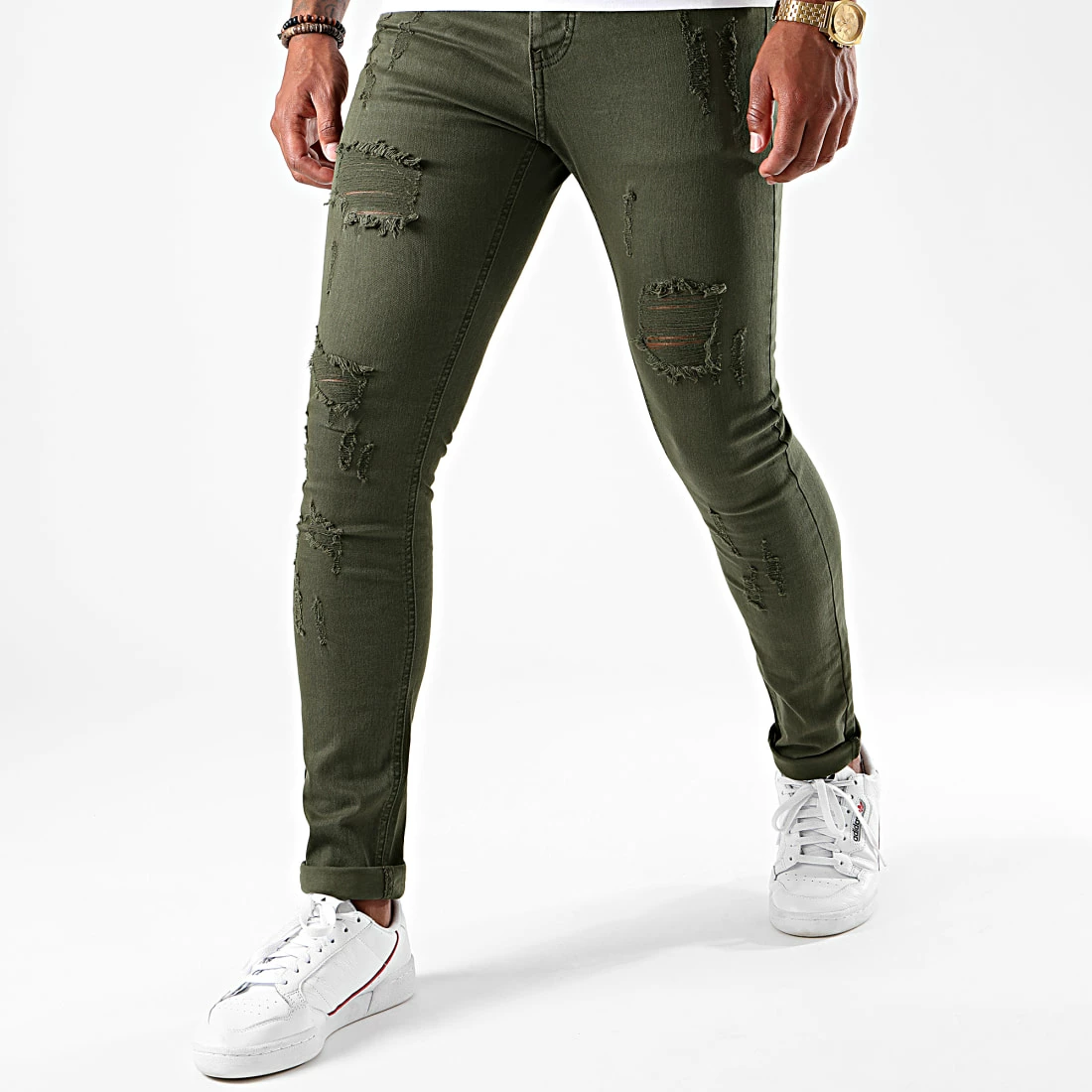 De gros 🧨 Jean Skinny Avec Déchirures LB054K20 Khaki de LBO 💯 3 De gros 🧨 Jean Skinny Avec Déchirures LB054K20 Khaki de LBO 💯