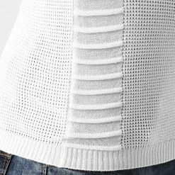 Acheter ⌛ Pull Tricolore JUM-39 Blanc Noir Chiné Marron de LBO 🧨 -France LBO Soldes Boutique lbo 222375 FAB LBO 1006 JUM 39 20200811T120549 04