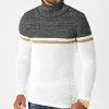 De gros ⭐ Pull Col Roulé Tricolore JUM-40 Blanc Noir Chiné Marron de LBO 🎉 -France LBO Soldes Boutique lbo 222376 FAB LBO 1006 JUM 40 20200811T163901 01