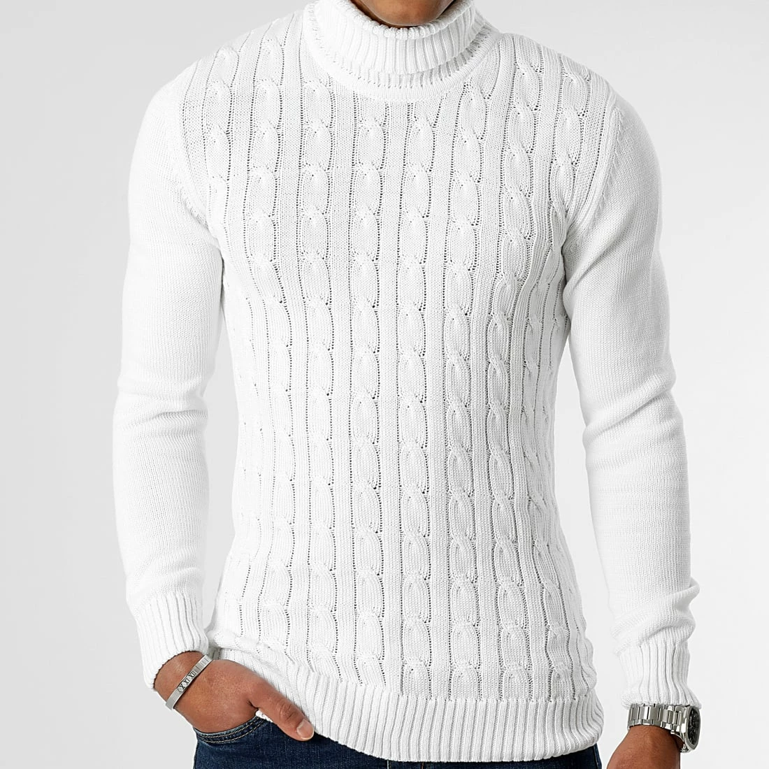 Budget 🤩 Pull Col Roulé Torsades JUM-46 Blanc de LBO 💯 3 Budget 🤩 Pull Col Roulé Torsades JUM-46 Blanc de LBO 💯