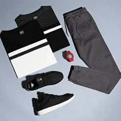 Meilleur prix 🎉 Lot de 2 Tee 👕 Shirts Tricolore 1241 Gris Anthracite Blanc Noir de LBO ✨ -France LBO Soldes Boutique lbo 225832 FAB SHALBO 1241 20200827T152948 05