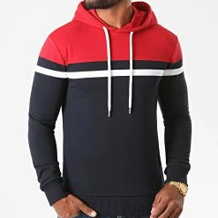Sortie 👍 Sweat Capuche Tricolore 1272 Rouge Blanc Bleu Marine de LBO 🛒