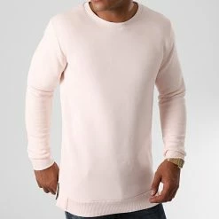 Acheter ✨ Sweat Crewneck Oversize Zip 1304 Rose Pale de LBO ✨