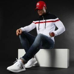 Acheter 🔔 Sweat Capuche Zippé Tricolore 1314 Bleu Marine Rouge Blanc de LBO ✨ -France LBO Soldes Boutique lbo 226288 FAB SHALBO 1314 20201203T152313 05