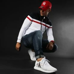 Acheter 🔔 Sweat Capuche Zippé Tricolore 1314 Bleu Marine Rouge Blanc de LBO ✨ -France LBO Soldes Boutique lbo 226288 FAB SHALBO 1314 20201203T152314 06