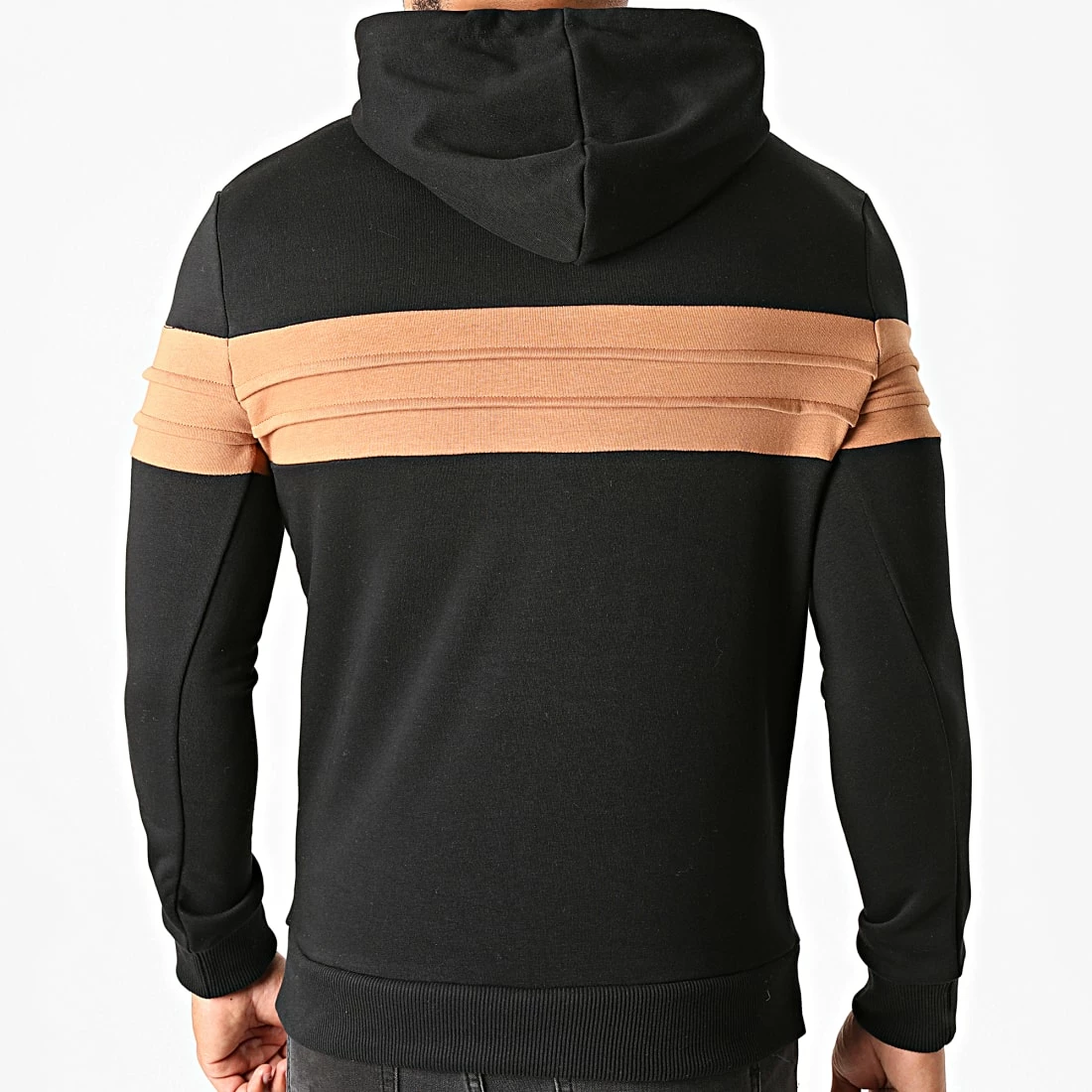 Nouveau 🤩 Sweat Capuche Bicolore 1293 Noir Camel de LBO ⌛ 5 Nouveau 🤩 Sweat Capuche Bicolore 1293 Noir Camel de LBO ⌛ – Image 3