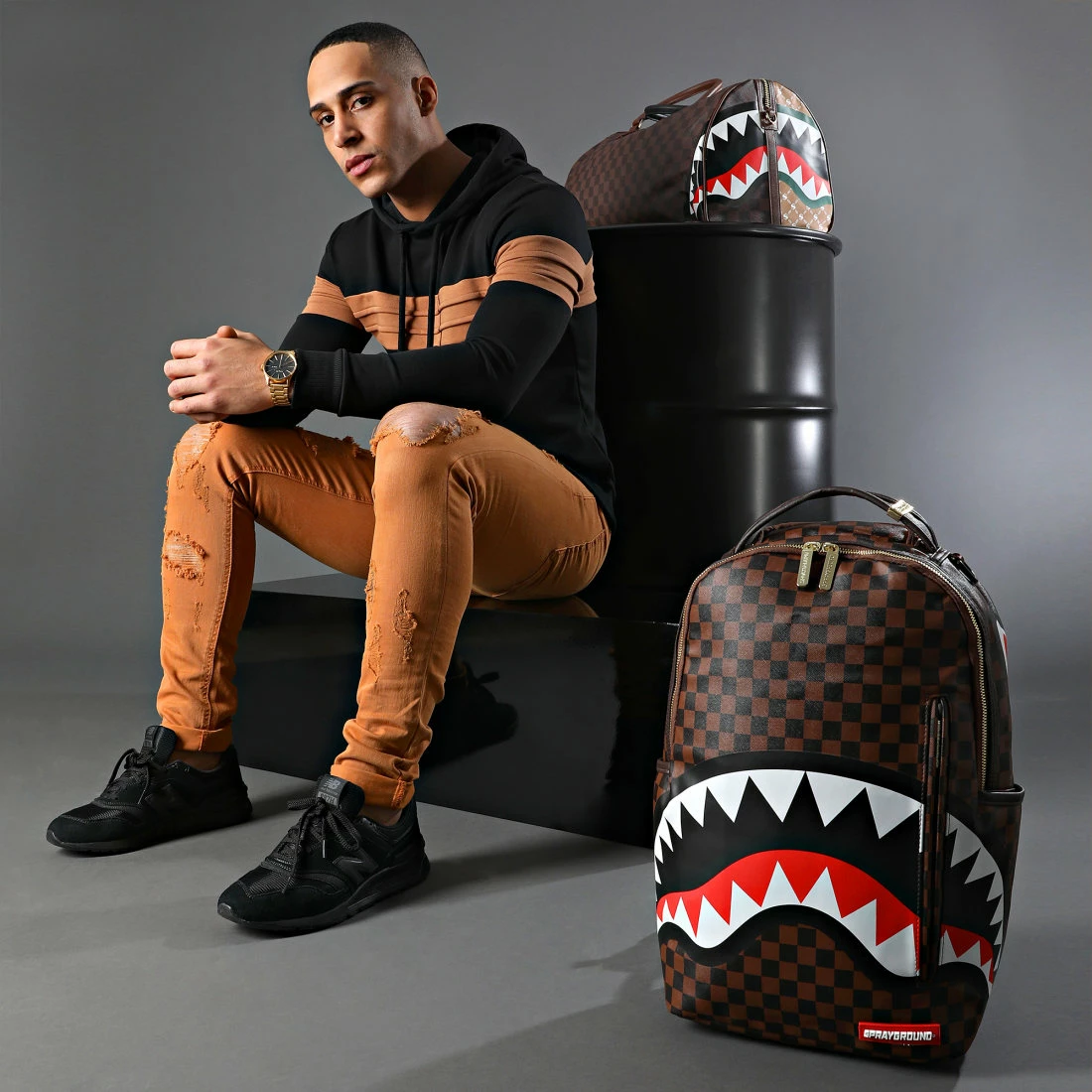 Nouveau 🤩 Sweat Capuche Bicolore 1293 Noir Camel de LBO ⌛ 8 Nouveau 🤩 Sweat Capuche Bicolore 1293 Noir Camel de LBO ⌛ – Image 6