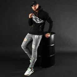 Le moins cher 😍 Sweat Capuche Details Tech Orange 1208 Noir de LBO ⭐ -France LBO Soldes Boutique lbo 226649 FAB SHALBO 1208 20210128T135716 03