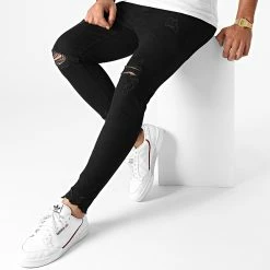Meilleur prix 🥰 Jean Super Skinny Fit Destroy 72215-AH2 Noir de LBO ✨ -France LBO Soldes Boutique lbo 228279 FAB LBO 72215 AH2 BLACK 20200930T134209 02