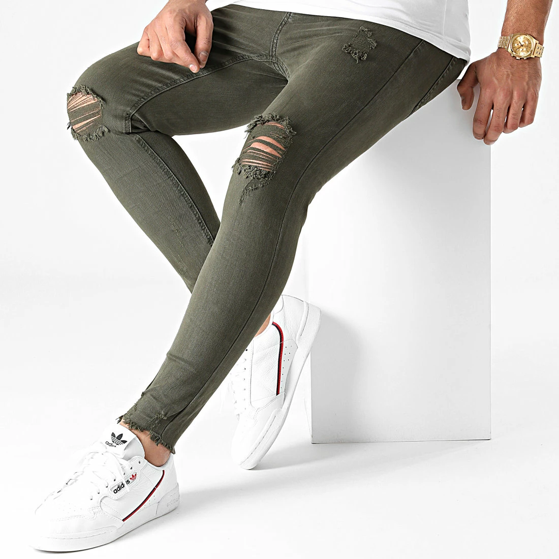 Sortie 🎁 Jean Skinny Avec Déchirures KA9AH20 Khaki de LBO 😉 5 Sortie 🎁 Jean Skinny Avec Déchirures KA9AH20 Khaki de LBO 😉 – Image 3