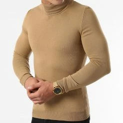 Budget 🔥 Pull Col Roulé JUM-81 Camel de LBO 🔔