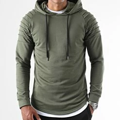 Coupon 🎉 Lot De 2 Sweats Capuche Oversize 1287 Noir Et Kaki de LBO 🥰 -France LBO Soldes Boutique lbo 231660 FAB SHALBO 1287 20220920T152411 04