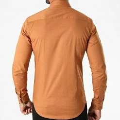 De gros 🎁 Chemise Manches Longues Slim Fit 1411 Camel de LBO 🧨 -France LBO Soldes Boutique lbo 233376 FAB SHALBO 1411 20201013T155054 04